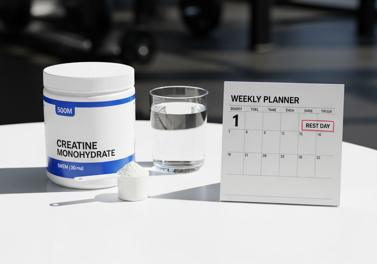 creatine on rest days — illustrative photo